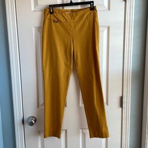 Peck & Peck Size 6 Mustard Yellow Pull On Cropped Ankle Pants